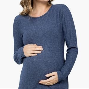 My Bump Women Maternity Clothes Sweater Top - Ultra Soft Stretch Knit Boat Neck